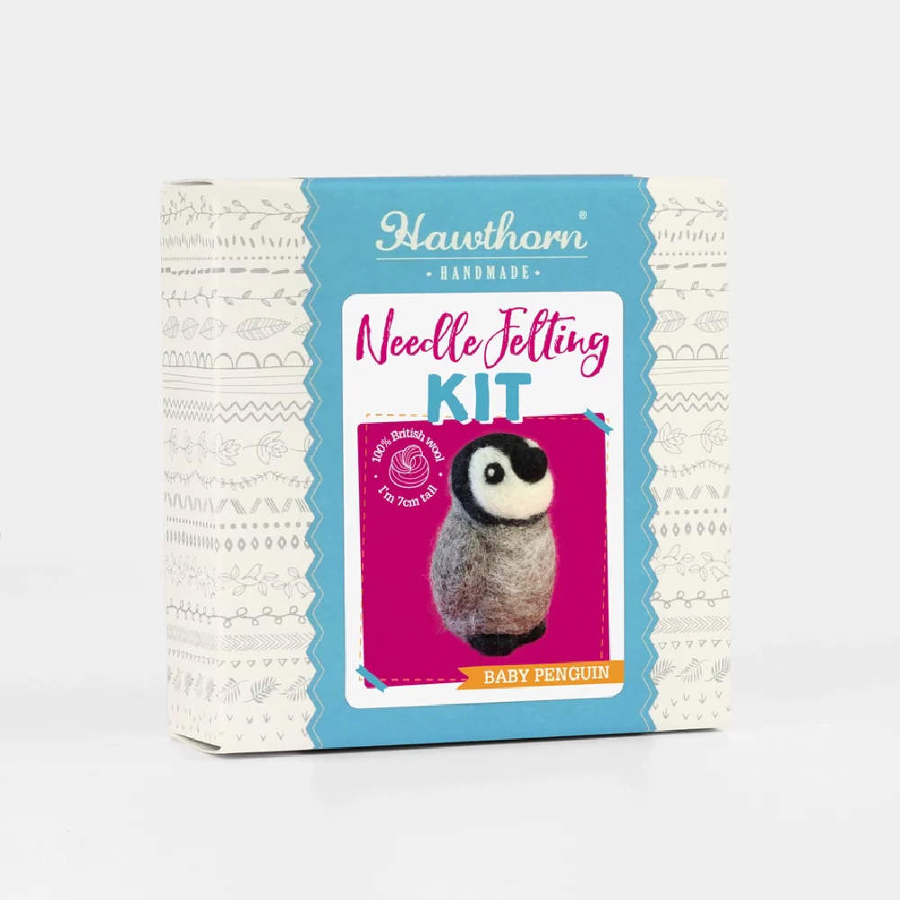 Hawthorn Handmade Mini Needle Felting Kit | Baby Penguin