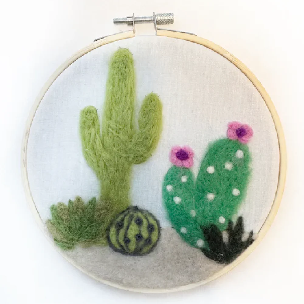 Okanagan Dye Works Wall Hanging Felting Kit | Cactus