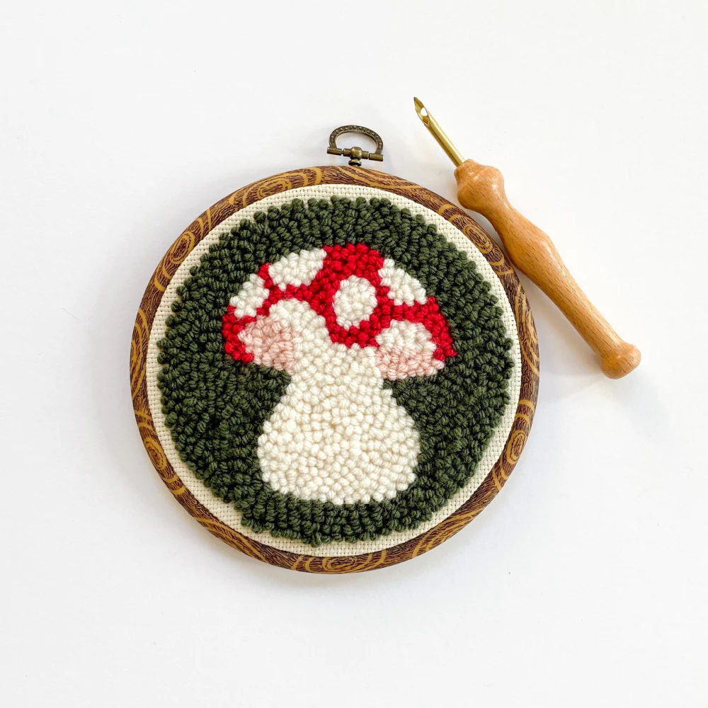 The Urban Acres Punch Needle Kit | Mushroom