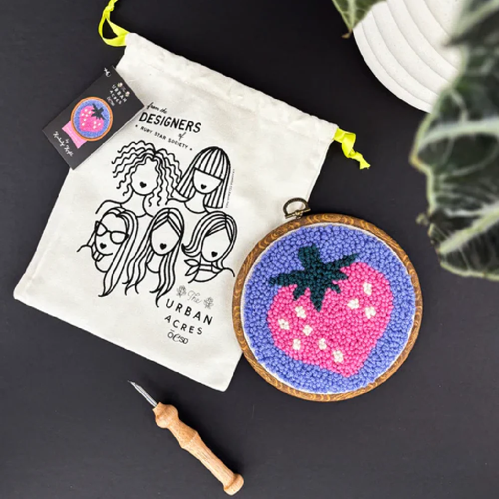 The Urban Acres Punch Needle Kit | Strawberry by Kimberly Kight